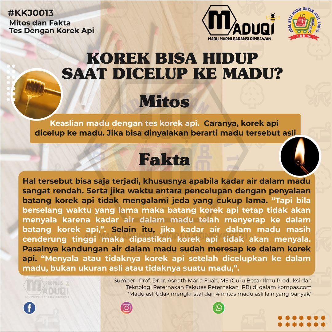 Mitos dan Fakta: Benarkah Korek Bisa Menyala Setelah Dicelup ke Madu?