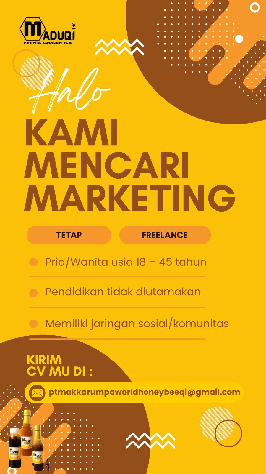 LOKER DIGITAL MARKETING PT MWH MADUQI
